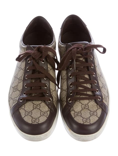 gucci supreme sneaker brown|gg supreme low top sneakers.